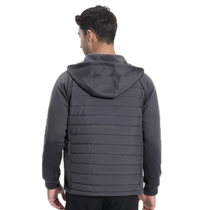 Chaqueta Acolchada con Capucha para Hombre, Cierre de Cremallera, Resistente al Viento, Color Sólido Informal, Relleno de Poliéster, Corte Regular, Ropa de Abrigo para Otoño - Product Image 4