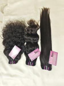 JERRY HAIR EXPORTS Extensions de cheveux Remy indiens bruts de temple 100g, double trame machine, cheveux naturels raides, ondulés, bouclés pour tissage - Product Image 5
