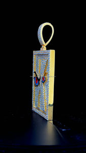 เงิน925 hip hop Full Moissanite ประดับด้วยเพชรสีแดงและสีขาวจี้รูปสี่เหลี่ยมผืนผ้าจี้ทองคำชุบทองจี้ตาสีขาวสำหรับผู้ชายผู้หญิง - Product Image 4