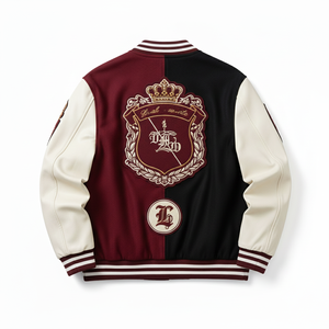 Veste universitaire de baseball personnalisée pour hommes, de haute qualité, en gros, avec broderie chenille et manches en cuir, logo frontal, idéale pour l'hiver - Product Image 5