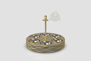 Ensemble de service de luxe à 6 bols, support doré pour bols à condiments, plateau à fruits secs, coupelles à snacks en acier inoxydable, design Majlis saoudien, écologique - Product Image 5