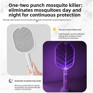 Lampe anti-moustiques électrique, design feuille, portable, rechargeable, contrôle des insectes d'intérieur, plastique blanc, électronique, 480 heures - Product Image 3