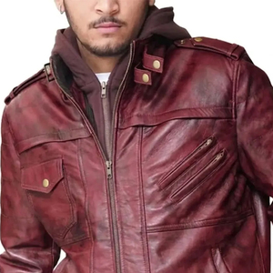 New Style Men Hooded <b>Leather</b> <b>Jacket</b> Custom Logo And Size Sheep Winter Wear For <b>Long</b> Sleeve Comfortable High Quality - Product Image 6