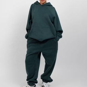 Conjunto de Ropa Deportiva Cálida de Color Sólido para Hombre y Mujer, Conjuntos de Ropa de Otoño e Invierno para Mujer, Sudadera con Cierre y Cuello Alto, Pantalones, Conjuntos Deportivos Cálidos - Product Image 5