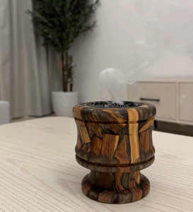 Brûleur d'encens carré en bambou fait main, diffuseur d'aromathérapie avec dessus en métal noir, parfum d'ambiance naturel pour la maison et l'hôtel - Product Image 4
