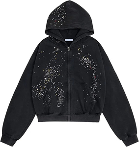 Hoodies Légers Basiques à Strass – Nouveauté Tendance – Vêtements de Mode à Strass – Hoodies à Strass Très Vendus - Product Image 1