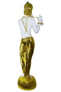 Luxury Resin Art Deco Handmade 24K <b>Gold</b> Plated Standing Lord Krishna <b>Statue</b> for Home Tabletop - Product Image 2