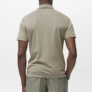 เสื้อโปโลผ้าปิเก้คุณภาพสูงแบบเรียบง่าย สวมใส่สบาย มีซิป  ไซส์ใหญ่  สำหรับกอล์ฟ  รับปักโลโก้ตามสั่ง เสื้อโปโลชาย - Product Image 4