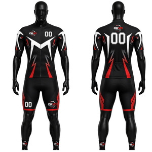 Ensemble maillot et short de cyclisme Orvo Sports unisexe pour adulte, orange et noir, respirant, manches courtes, pour vélo de route, course, équipe personnalisée, OEM - Product Image 2