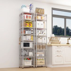 "70.87" H 8-Tier Heavy Duty <b>Plastic</b> Wire Shelving <b>Unit</b> 1344LBS NSF Metal <b>Shelves</b> Storage with Wheels Adjustable for Garage" - Product Image 1