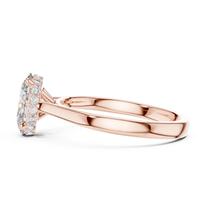 Classic Hidden Halo Oval Cut Lab Grown Solitaire <b>Ring</b> <b>Set</b> 18KT Rose <b>Gold</b> Certified for Party Wedding Luxury Gifting for Women - Product Image 3