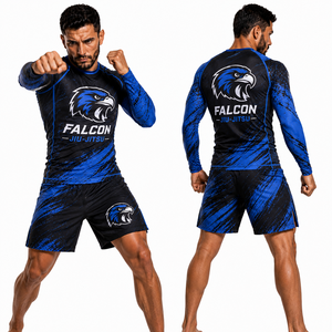 Camiseta de compresión personalizada para Jiu Jitsu al por mayor, sin Gi, para entrenamiento de MMA, con logo sublimado, marca privada, protección UV, de fábrica. - Product Image 2