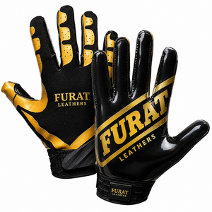 Gants de football unisexes à doigts entiers Ultra Stick Receiver, impression par sublimation silicone, évacuation de l'humidité, antidérapants, fermeture auto-agrippante - Product Image 1