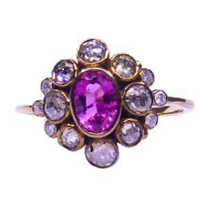 Gemvanity R991 Plaqué Or 14K Luxe Tibétain Bouddhiste Classique Sertissage Canal Taille Brillant Tourmaline Diamant Unisexe - Product Image 2