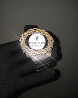 Pragalbh Jewels Maßgefertigte Iced-Out Dornenlünette Mode Luxus Edelstahl Moissanit Diamant Quarzuhr Unisex Leichtgewicht