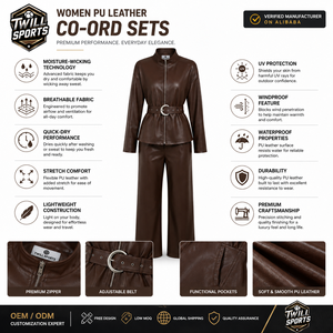Conjunto Deportivo de Piel Sintética con Cierre y Cinturón Frontal, Diseño Moderno y Elegante, Gran Venta 2026 - Product Image 5