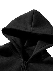 Custom Mens Black Tracksuit <b>Set</b> Hooded Sweatshirt <b>Jogger</b> Pants Casual Streetwear Sportswear Two Piece <b>Matching</b> Outfit Supplier - Product Image 3