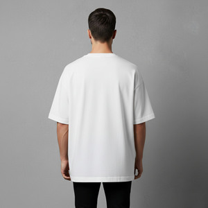 Nouveaux T-shirts pour hommes tendance et surdimensionnés, écologiques, style hip-hop, logo imprimé DTF personnalisé, col rond, manches courtes, 100% coton, uni, 180g - Product Image 2