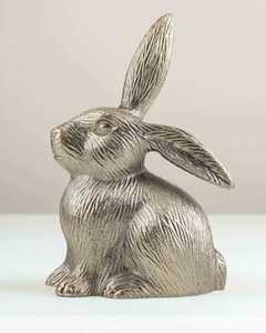 Figura de conejo de metal hecha a mano de 13 x 10 x 20 cm, escultura animal contemporánea, decoración de mesa para Pascua, sala de estar - Product Image 2