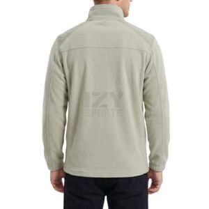 Stand Collar Light Sage Mint Grey <b>Fleece</b> <b>Jacket</b> Full Zip Horizontal Chest Panel Stitching Warm Layer Polar <b>Fleece</b> <b>Jackets</b> - Product Image 2