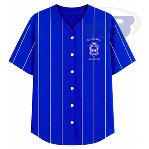 Camiseta de Béisbol a Rayas Azules para Mujer de la Hermandad Zeta Phi Beta ZPB, Camisa Casual de Manga Corta con Botones, Camisa de Moda para Mujer - Product Image 1