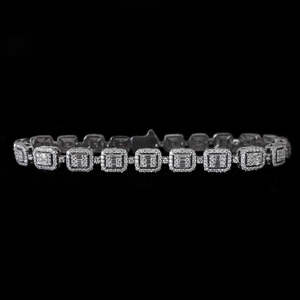 High Quality Round And Baguette Cut Moissanite Hand Jewelry Crafted From <b>Solid</b> 14k <b>Gold</b> Premium Quality Bracelet At Lowest Price - Product Image 2