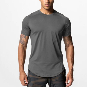 Short Sleeve Spandex/<b>Polyester</b> Sporty Gym Wear <b>Tshirt</b> Men Custom Logo Breathable Quick Dry Anti-Wrinkle Sports Workout Fitness - Product Image 2