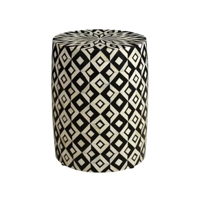 Luxury Bone Inlay Mother Pearl Industrial <b>Stool</b> <b>with</b> <b>Storage</b> Customized Color for Living Room and School Use - Product Image 6