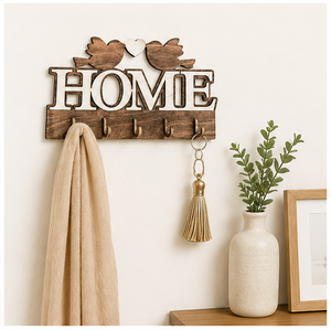 Handcrafted Rustic Wooden <b>Key</b> <b>Hooks</b> For <b>Wall</b> Decor 5 <b>Hook</b> Home Bird Design <b>Key</b> Hanger Decorative Entryway Organizer Keychain - Product Image 2