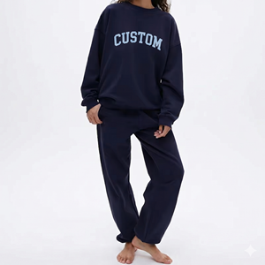 High Quality Women's Winter Sweat Suit <b>Set</b> Slim Fit Design With Custom Logo New Trendy Solid Pattern - Product Image 6