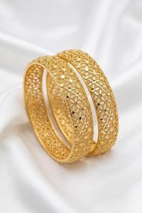 Amelia Luxury Dubai Bridal Bangles <b>Gift</b> 24K Gold Plated Alloy Indian African Cuff Bracelets Charm Wedding Nigerian Arabic Trendy - Product Image 4