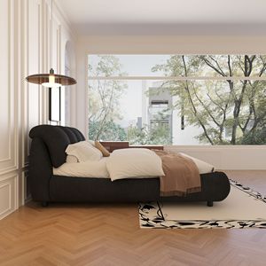 Letto King Size di Lusso Imbottito con Schienale Oversize, Struttura in Legno Massello per Diverse Altezze - Product Image 6