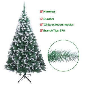 Albero di Natale in PVC Bianco Spray da 2,13 m con 1349 Rami, Decorazioni Festive per la Stagione Natalizia - Product Image 3