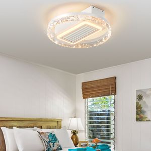 Ventilador de Techo Moderno de 20 Pulgadas con Luz LED sin Aspas, Control Remoto, Circulación de Aire Ajustable, Lámpara de Techo Empotrada B - Product Image 1