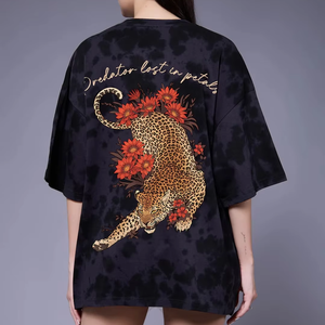 Camiseta de Mujer de Gran Tamaño, Estilo Casual, Vintage, Retro, Lavado Ácido, 240 GSM, 100% Algodón, Hombros Caídos, Calidad Premium, Fabricada por OEM - Product Image 1