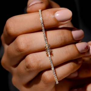 Bracelet tennis en diamant de laboratoire 2MM, or jaune 14K de haute qualité, certifié IGI, bijoux de mariage tendance unisexe - Product Image 6