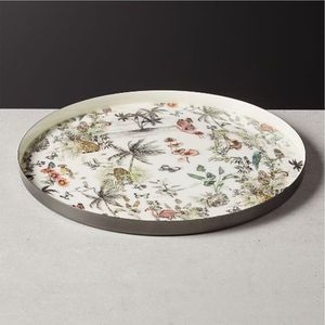Plateau de service en métal personnalisé, peint à la main, motif renard animalier, en fer émaillé, articles de cuisine de luxe, plateaux pour l'hôtellerie - Product Image 3