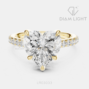 3.90CT Heart Cut Lab Grown Diamond Engagement Anniversary <b>Ring</b> in 14K White Gold F+ Color VS+ Clarity Pave <b>Ring</b> IGI Certified - Product Image 5