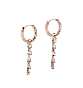 Pendientes de Moda con Borlas Largas, Estilo Moderno, Certificados por IGI, Oro Sólido de 10K, 14K, 18K, Diamantes Cultivados en Laboratorio, Pendientes de Aro con Diamantes Redondos - Product Image 3