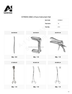 ชุดเครื่องมือผ่าตัด A-1 VERITAS OBGYN D&C ชุดขยายปากมดลูกและเครื่องมือขูดโพรงมดลูก ทำจากสแตนเลสสตีล ใช้ซ้ำได้ สำหรับโรงพยาบาล - Product Image 3