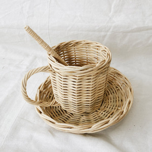 Juguetes de ratán para niños, los más vendidos, juego de té de madera ecológico, taza y platillo de juguete en miniatura - Product Image 6