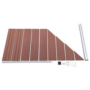 Panel de Cerca de WPC Marrón de 37.4''x(41.3''-70.9'') para Construcción de Jardines - Product Image 3