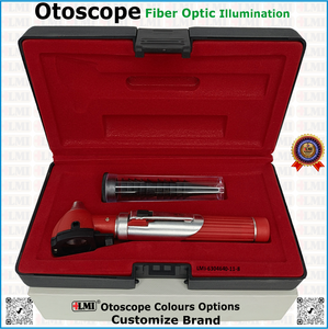 Ensemble d'instruments d'otoscopie manuels à fibre optique rouge de qualité supérieure, équipement médical à vision claire, certifié CE Classe I, garantie 1 an - Product Image 3