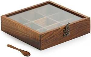 กล่องไม้สำหรับเก็บผลไม้อบแห้งและเครื่องเทศพร้อมช่องแบ่ง กล่องใส่เครื่องเทศพร้อมโลโก้สั่งทำจากผู้ผลิต - Product Image 6