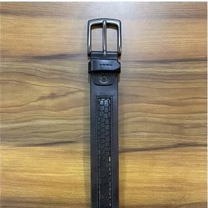 Ceinture pour homme en cuir de vache noir, style western, réversible, motif uni, boucle à plaque, durable, large, longueur personnalisable - Product Image 3