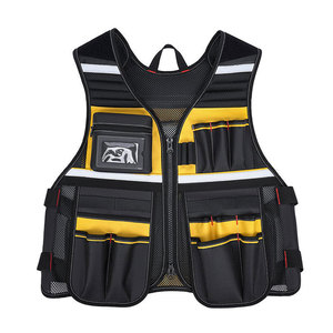 Men's <b>Tool</b> Vest With Multiple Pockets Breathable Polyester Cotton Workwear For Electrician Carpenter Outdoor Use - Product Image 2