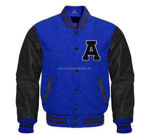 Veste brodée OEM en chenille avec logo personnalisé Veste Letterman Manteau de baseball Streetwear en cuir Varsity Bomber Jacket - Product Image 5