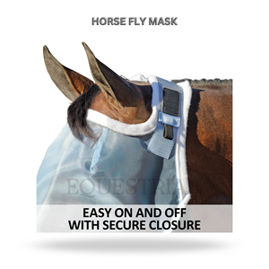 Horse Fly Mask Customized Equestrian Fly Protection Mask for Riding Training and Outdoor Use - Product Image 2