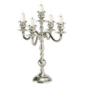 Candelabro de Metal con Diseño Atractivo en Plata y Oro, Portavelas de Diseño Clásico con Acabado Brillante, Candelabro de Mesa - Product Image 2