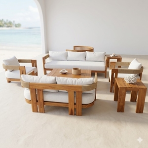Meubles de jardin en teck pour terrasse extérieure, fabriqués en Indonésie - Product Image 1